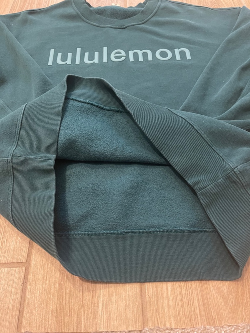 Lululemon Perfectly Oversized Fleece Crewneck Sweatshirt Storm Teal Sz 8 - Picture 10 of 10